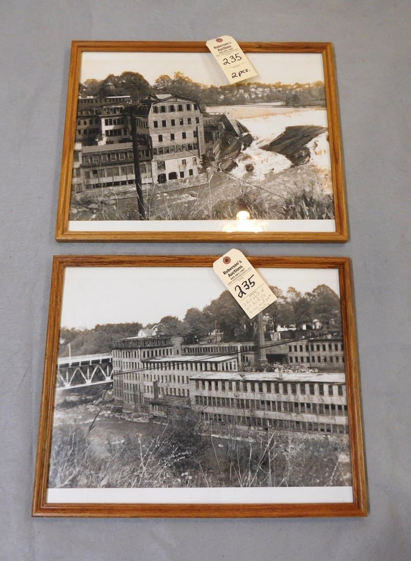 2 Photos of Early NY Knife Co. Factories: 2 Framed Photos of Early NY Knife Co. Factories Circa Mid 20th Cent. - 17" x 21" Each In GD Cond