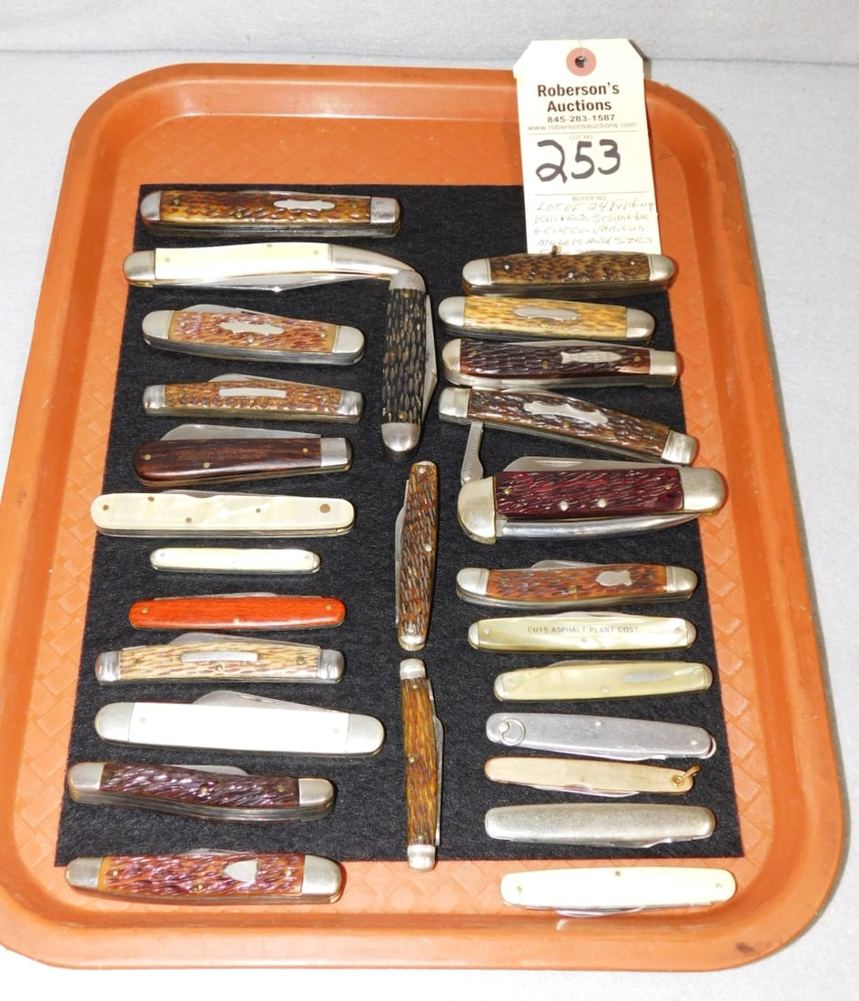 24 Schrade Walden & Cutco Knives: 24 Folding Schrade Walden & Cutco Knives of Various Models; Sizes Range From 3 1/2" to 5"