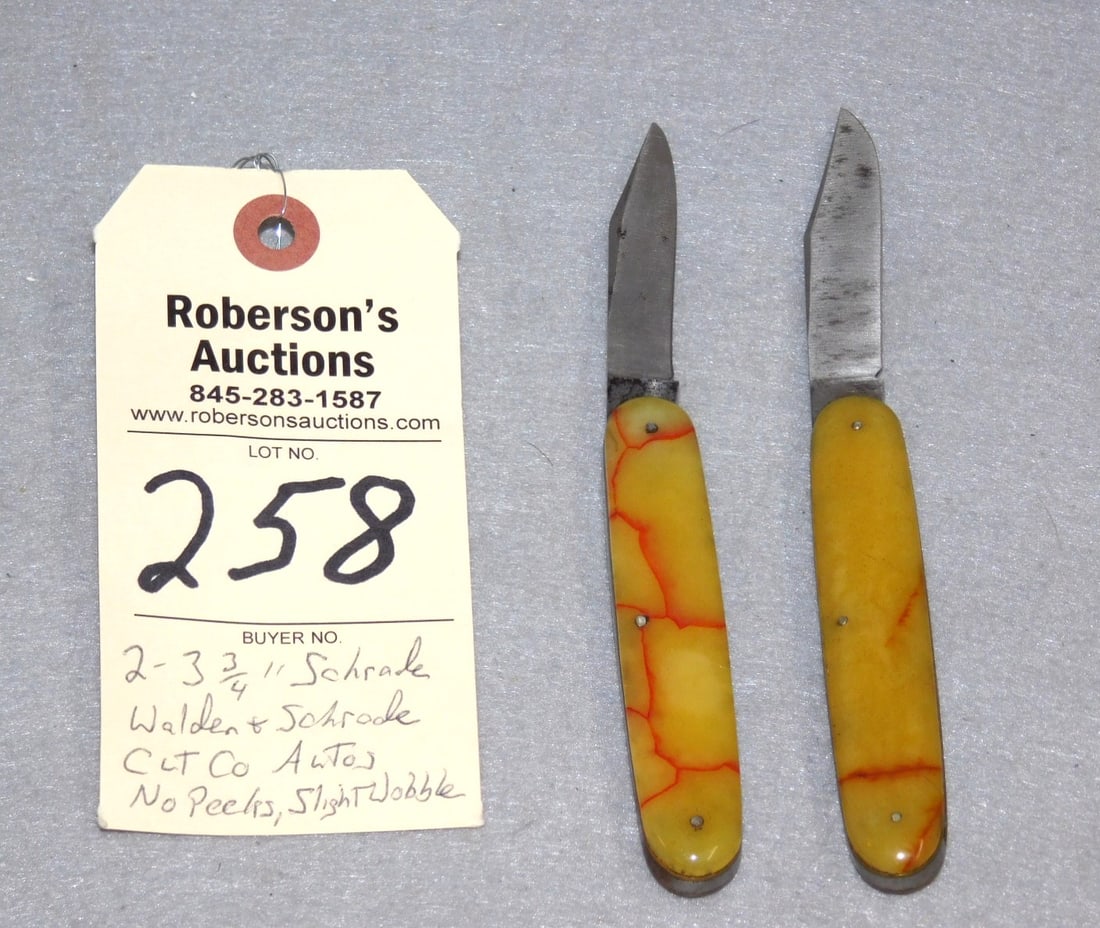 2 - Schrade Automatic 3 3/4" Knives - 2