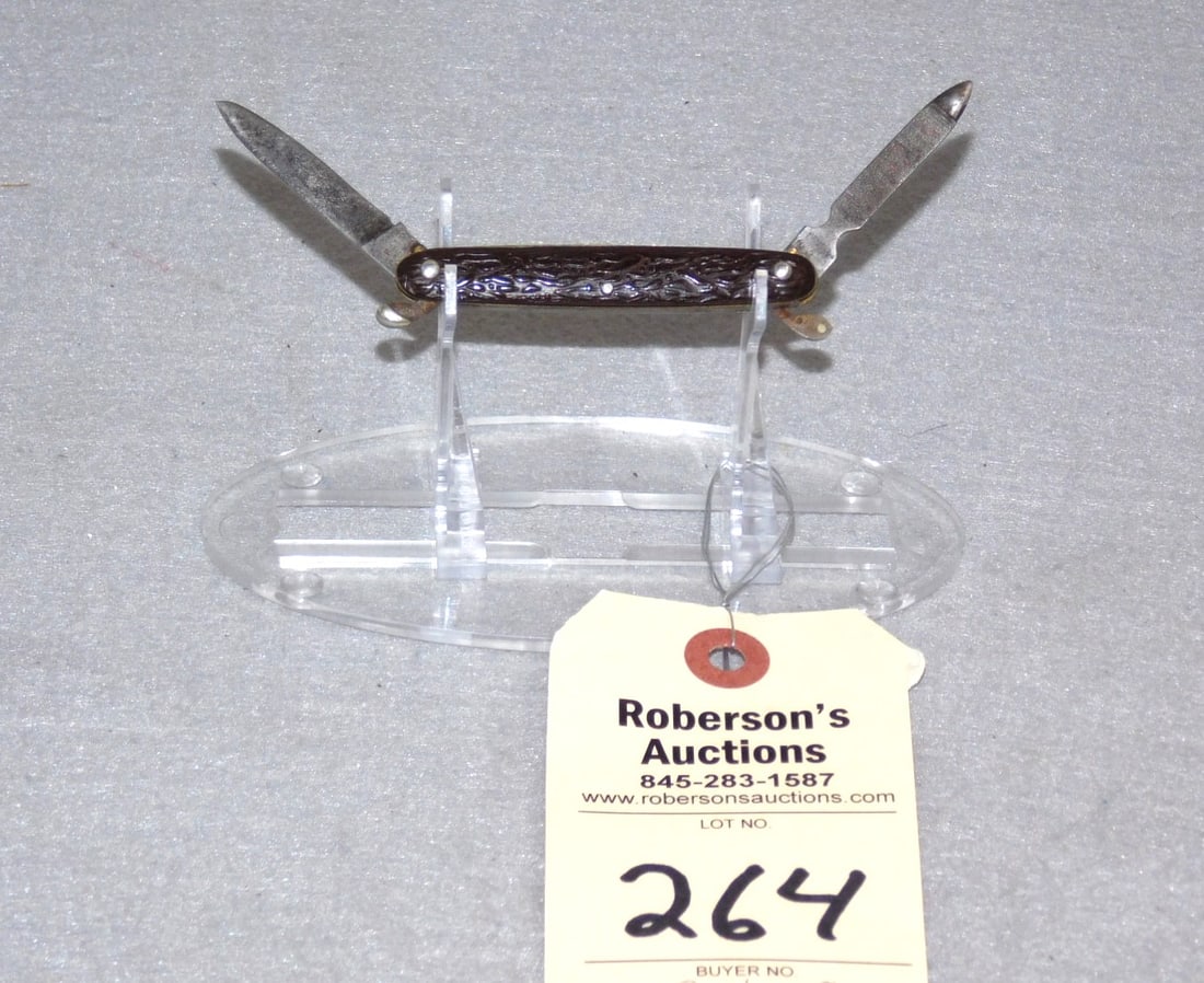 1890's Lever Cutlery Co. 2 7/8" Knife: Lever Cutlery Co. Brooklyn, NY 1890's Lever Opening 2 7/8" Knife Closed w/ Gutta- Percha Handles, Works Well in VG Cond.