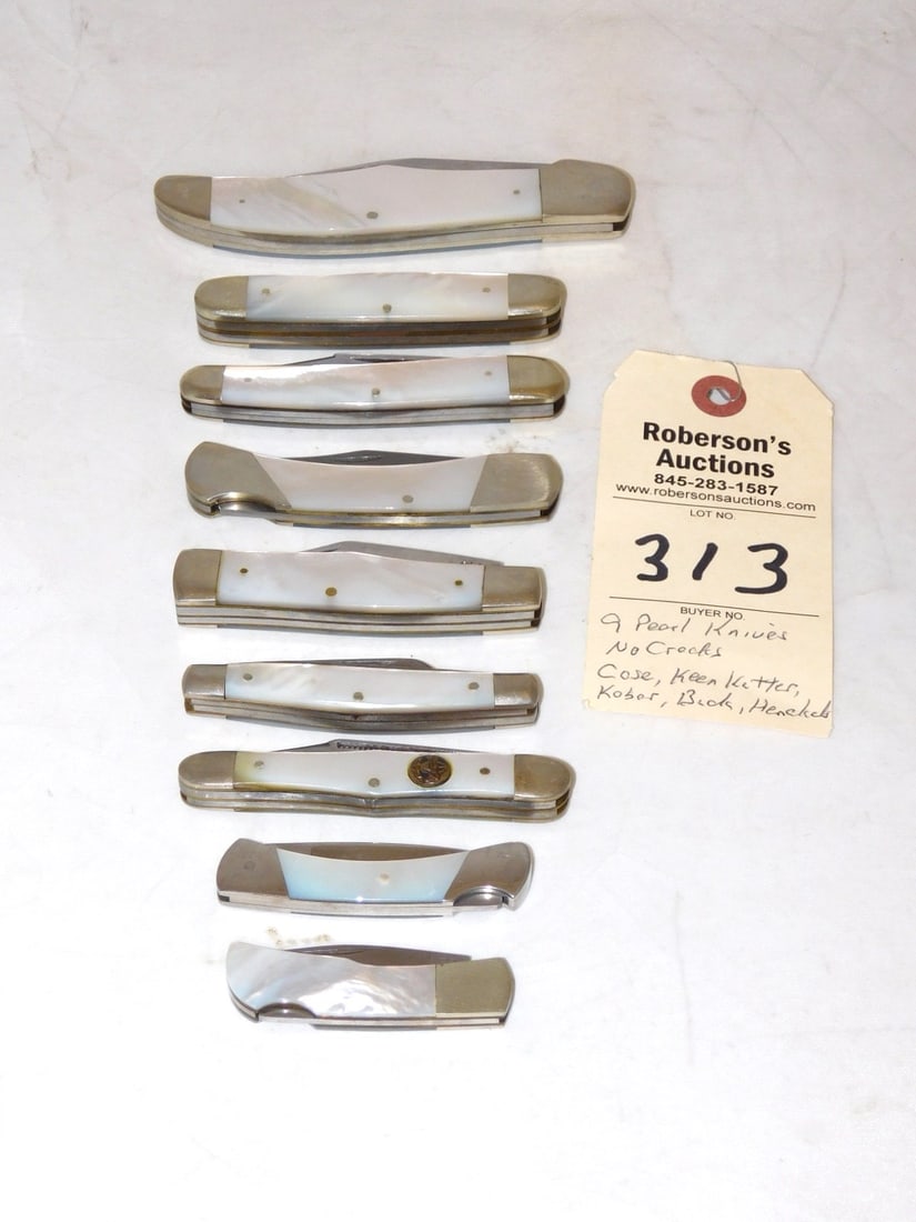 Varierty of 9 Modern MOP Handle Knives (1 of 1)