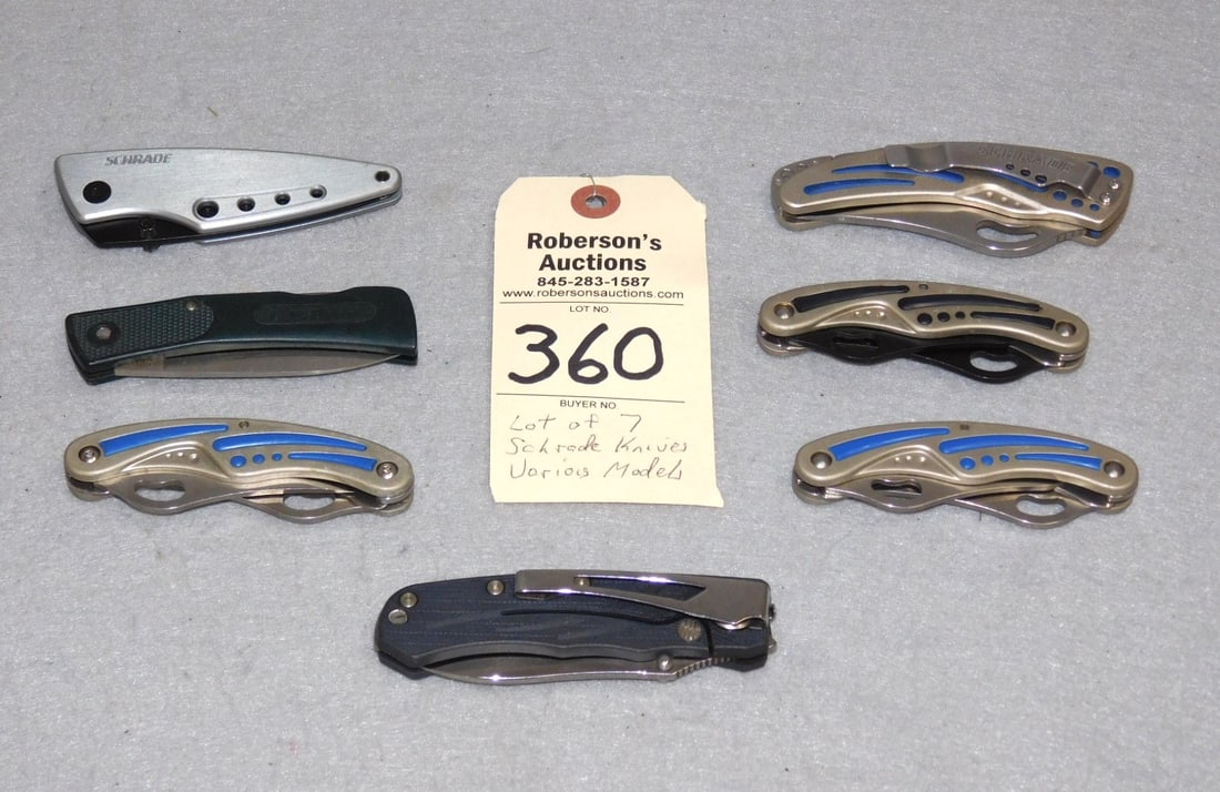 7 - Schrade Knives - Various Models: 7 - Schrade Knives - Various Models in VG Cond. Ranging in Sz. - 3 1/2"- 4"