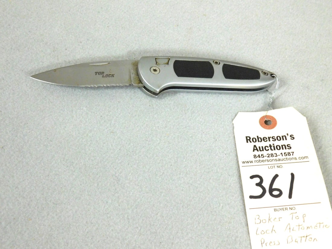 Boker Top Lock Knife: Boker Top Lock Press Button Knife in Gd. Cond.