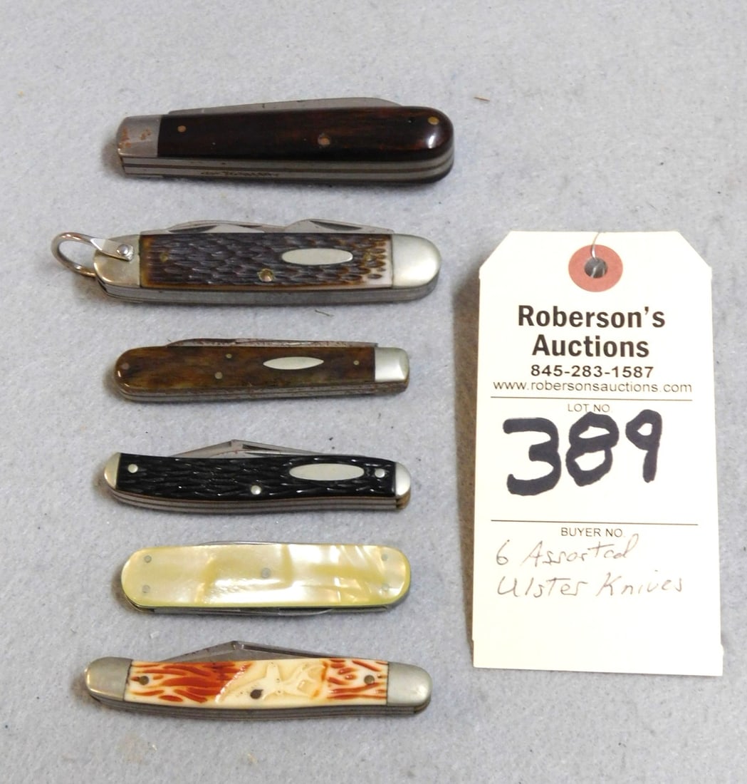 6 - Assorted Ulster Knives: 6 - Assorted Ulster Knives in Gd. Cond. - Knives Range in Sz. from 2 7/8 - 3 3/4"