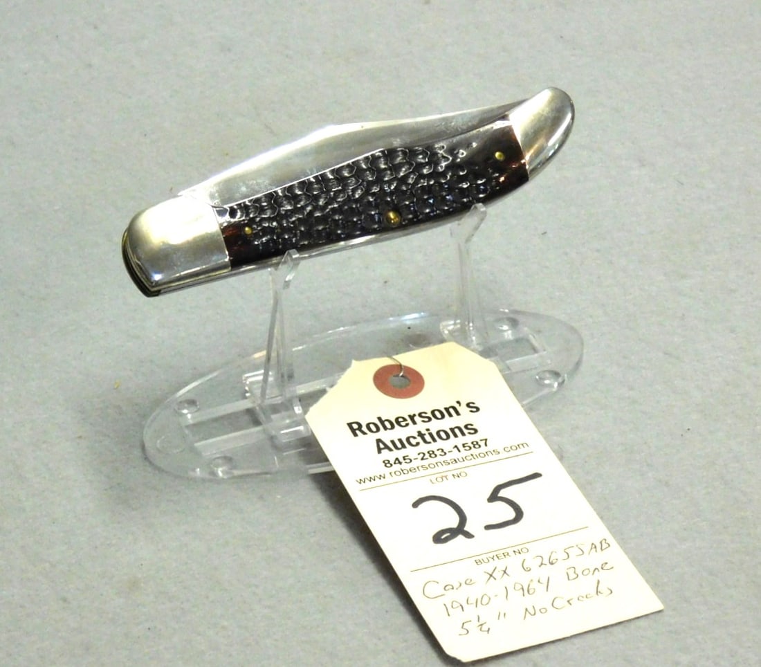 Case X X Knife: Case X X Mod.. 6265SAB Double Blade, 1940-64 w/ Bone Hdls.,(No Cracks )- 5 1/4" in VG Cond.