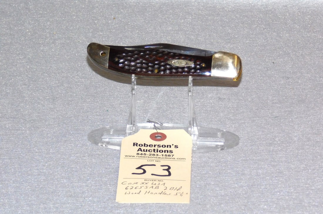 Case Double Blade XX USA Knife: Case Double Blade XX USA Knife, 626SSAB w/Wood Handles in GD Cond. - 5 1/4".
