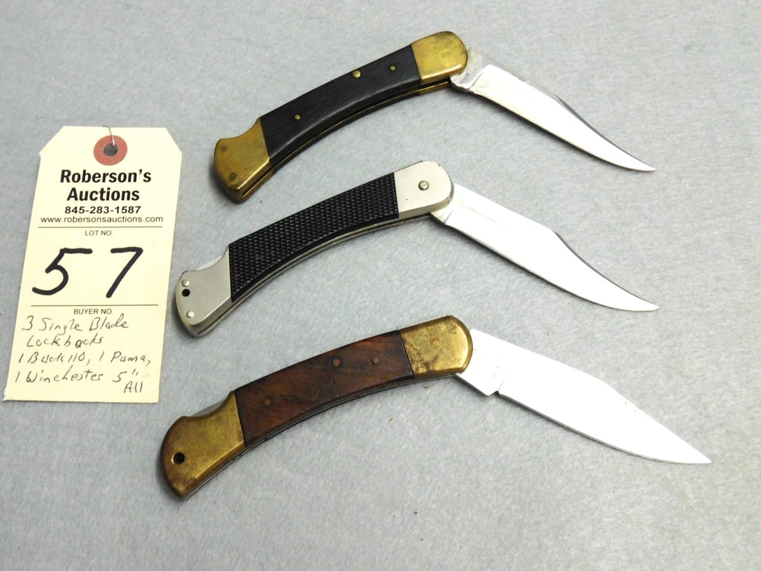 3 - Single Blade Lockback Knives - 3