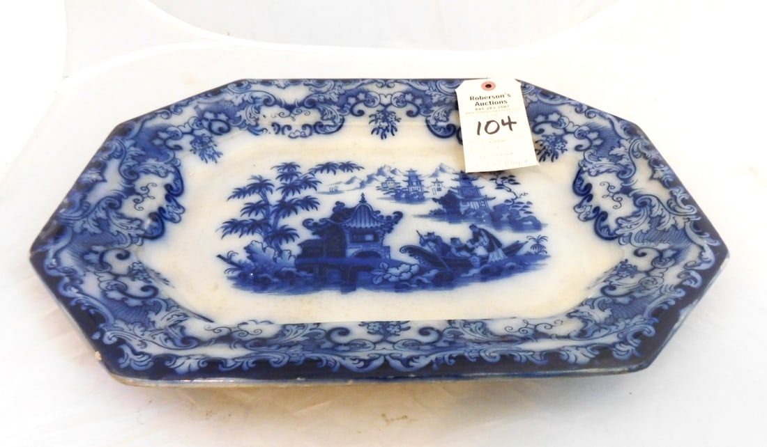 Lg. Flow Blue Transferware Platter - 2