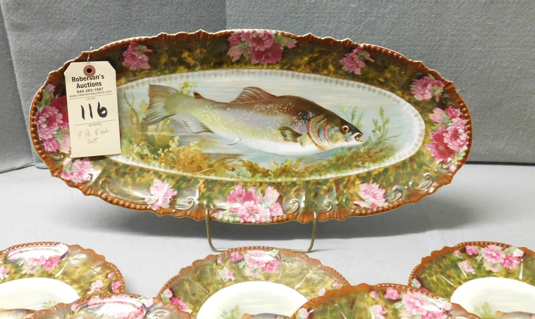 9 pc. Hand Painted Fish Set - 2