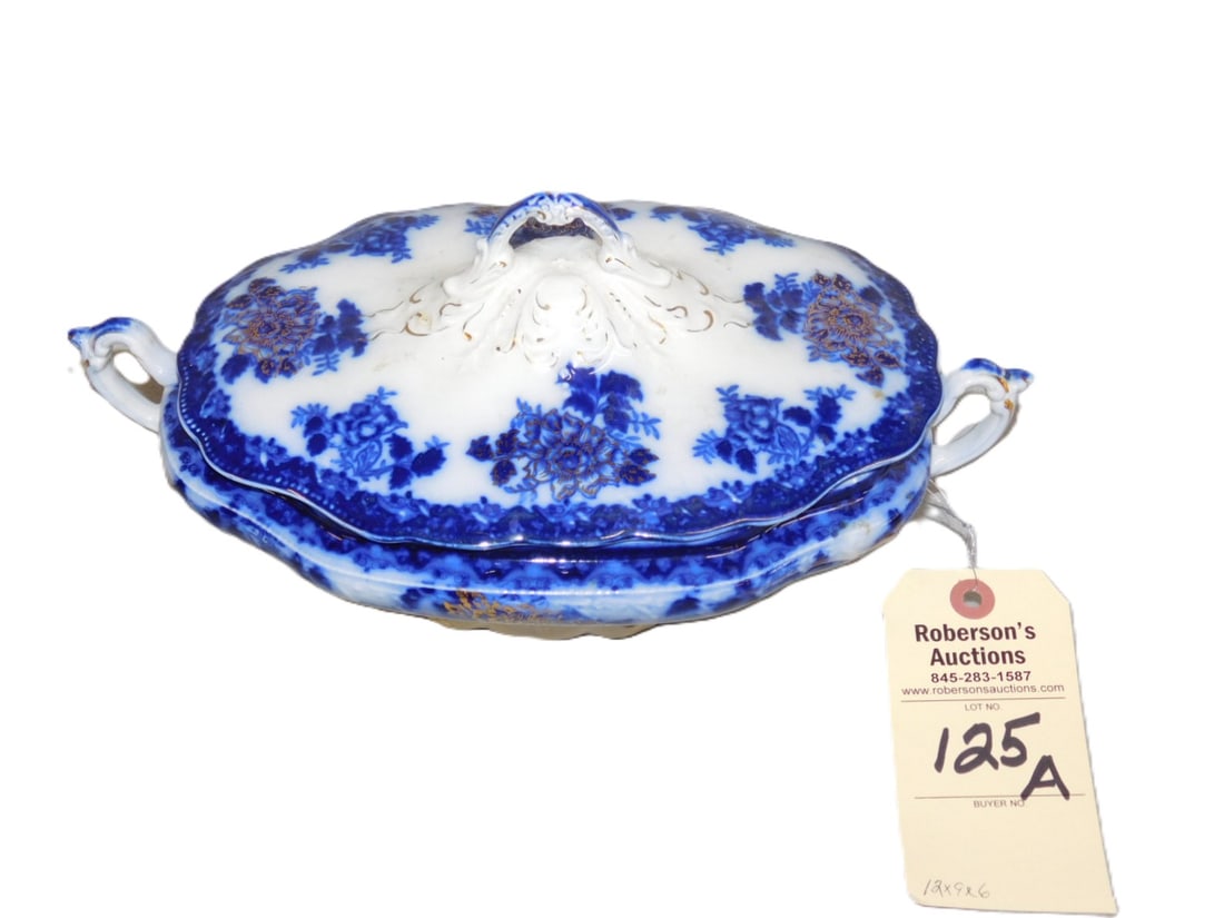 Flow Blue Covered Vegetable "Waldorf" - 2