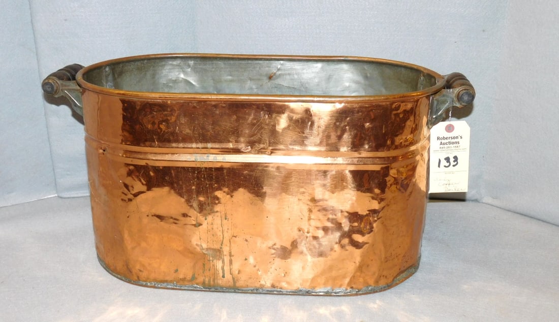 Early Copper Boiler: Early Copper Boiler w/Handles in GD Cond. 27"L x 12 1/2"H x 12 1/2"D