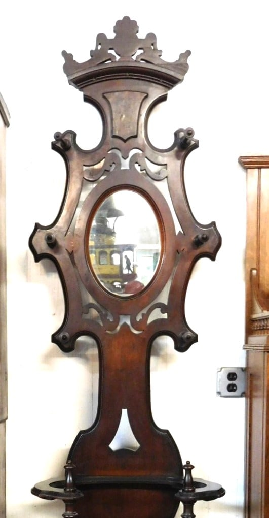 Walnut Victorian Hallrack - 2