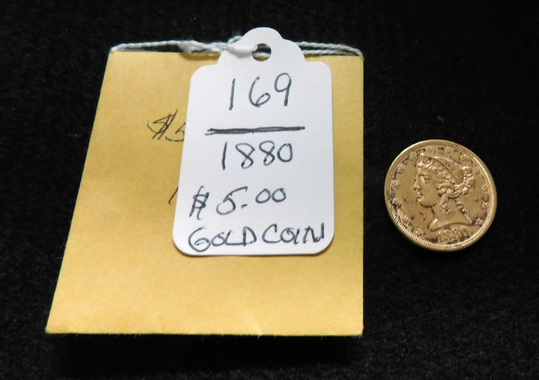 1880 5.00 Liberty Head Gold Coin: 1880 5.00 Liberty Head Gold Coin in Gd. Cond.