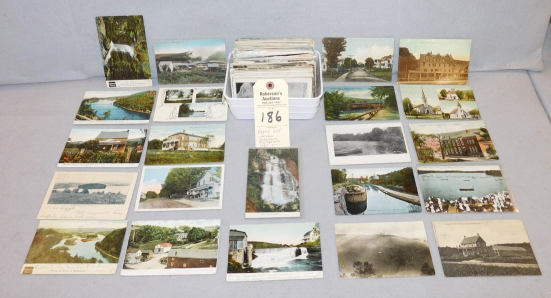 Approx. 225 Postcards: Approx. 225 Postcards- Sullivan Co., NY Upstate, NYC Incl. Battery Park,Broadway, Penn Station, Flat Iron, Hippodome, Glen Wild, white Sulphur Springs, Ferndale, Roscoe in GD Cond.