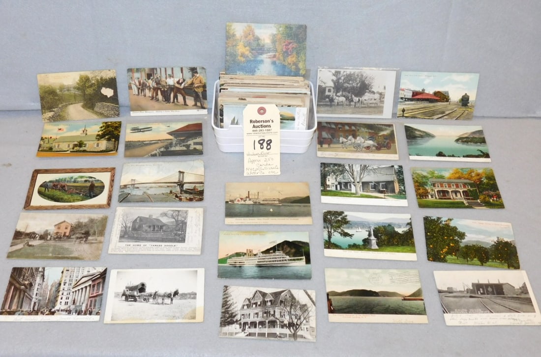 Approx. 250 Postcards: Approx. 250 Postcards-Hudson River, NYC, Orange Co. Sullivan Co., Ulster Co., In GD Cond.