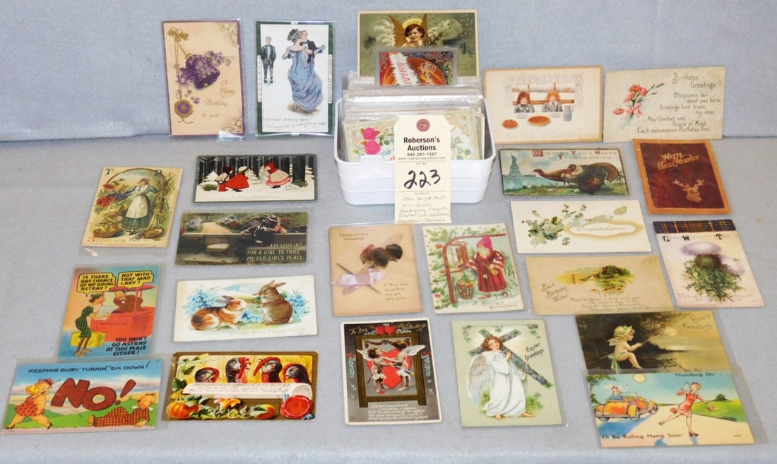 Approx. 200-250 Postcards: Approx. 200-250 Postcards- Greeting, Holiday Incl. Thanksgiving, Congrats,Easter, Love, Valentines, Christmas, Comicals in Gd Cond.
