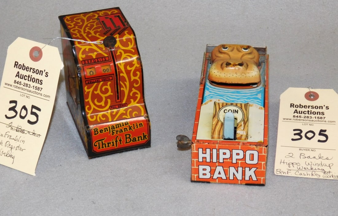 2 - Vintage Banks-Hippo & Cash Register (1 of 2)