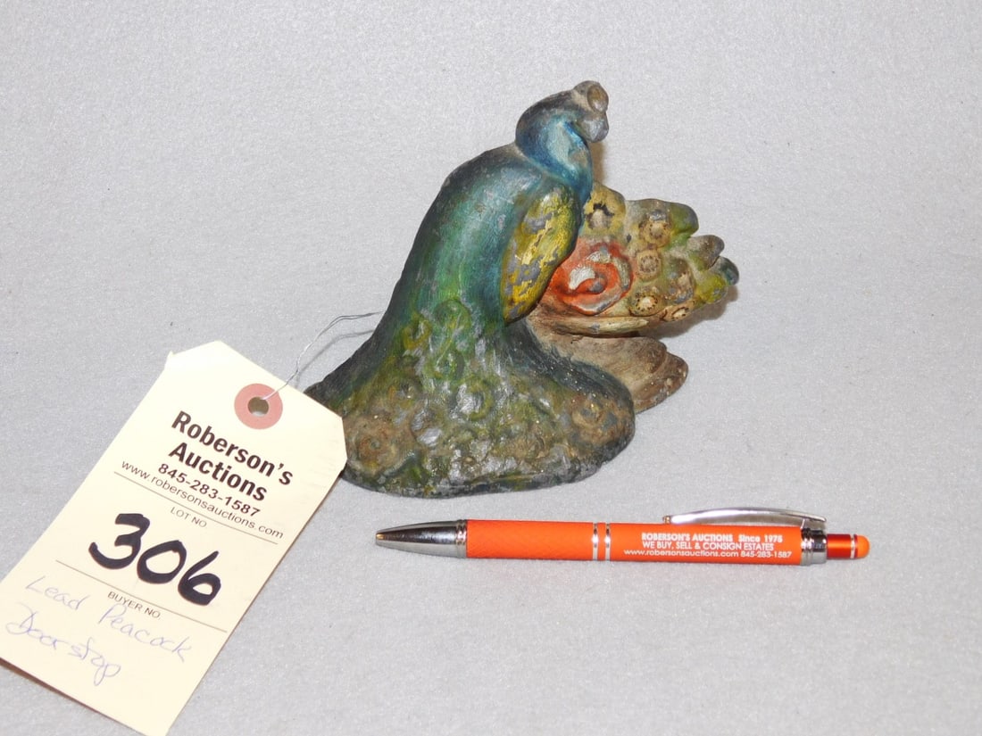Lead Peacock Doorstop