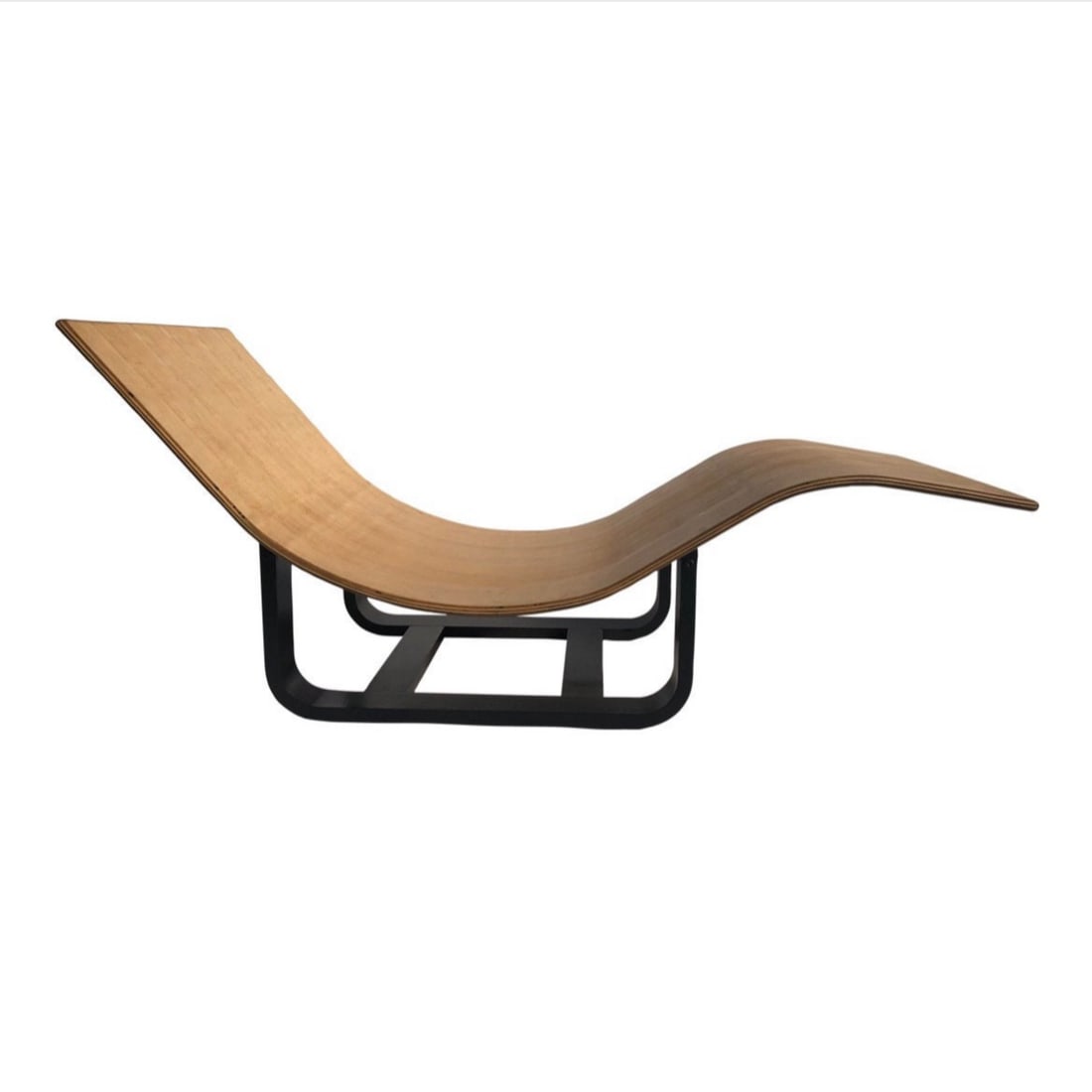 Danish Modern Bentwood Chaise Lounge: Danish Modern Bentwood Chaise Lounge that adjusts to provide an 'antigravity' feel when fully reclined. The chaise is in two parts, a bentwood base in a black finish, that supports a blond finish bent