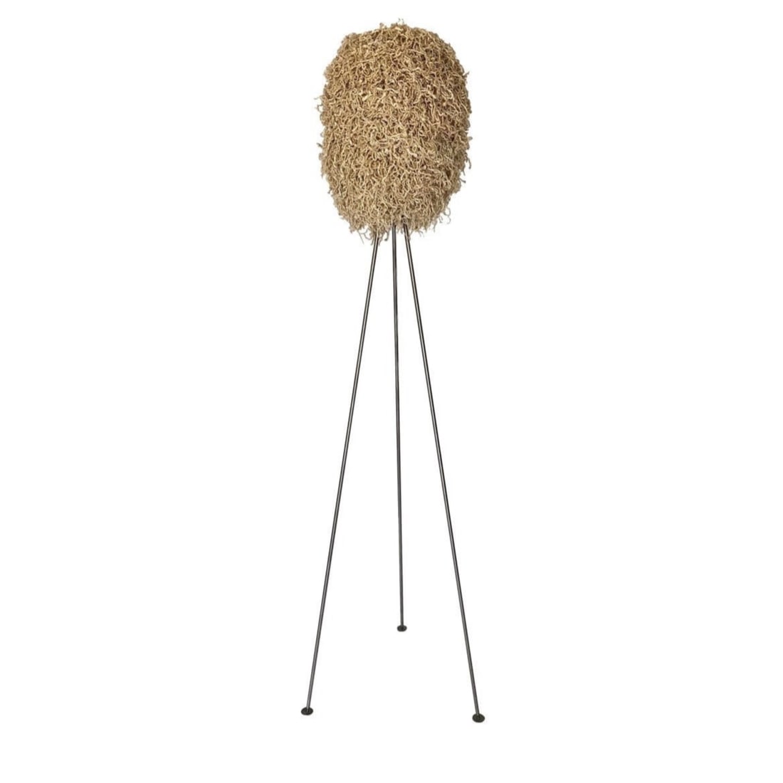 Contemporary Tripod Floor Lamp 'Heaven' by Ango Lighting: Modernist Design Floor Lamp 'Heaven' by Ango Lighting. The lamp features a mulberry bark fiber diffuser, sewn onto a cotton grid, and mounts on a hand finished stainless steel tripod base. We love the