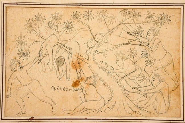 RARE INDIAN PAHARI SKETCH, 18TH CENTURY A DELICATE AND RARE SKETCH FROM THE PAHARI SCHOOL (1 of 1)