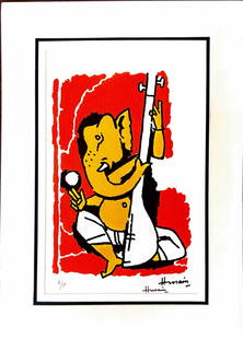 M.F. HUSAIN (INDIAN,915-2011) "UNTITLED" LITHOGRAPH IN COLOURS: M.F. HUSAIN (INDIAN,1915-2011) "UNTITLED" LITHOGRAPH IN COlOURS SIGNED 'HUSAIN' IN L.R., SHEET, UNFRAMED. THESE ARTWORKS ARE HIGHLY SOUGHT AFTER, MUCH LIKE THOSE BY RENOWNED ARTISTS SUCH AS S.H.