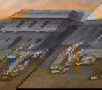 NARAYAN SHRIDHAR BENDRE (INDIAN, 1910-1992) "UNTITLED" OIL ON CANVAS 1984: NARAYAN SHRIDHAR BENDRE (INDIAN, 1910-1992) "UNTITLED" OIL ON CANVAS 1984, SIGNED AND DATED IN DEVANAGARI '84  THESE WORKS ARE HIGHLY SOUGHT AFTER, MUCH LIKE THOSE BY RENOWNED ARTISTS SUCH AS M.F. HUS