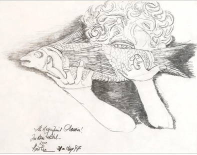 KRISHEN KHANNA (INDIAN,B. 1925) "UNTITLED" PENCIL SKETCH ON PAPER 1997: KRISHEN KHANNA (INDIAN,B. 1925) "UNTITLED" PENCIL SKETCH ON PAPER 1997THESE WORKS ARE HIGHLY SOUGHT AFTER, MUCH LIKE THOSE BY RENOWNED ARTISTS SUCH AS M.F. HUSAIN, S.H. RAZA, F.N. SOUZA, AKBAR