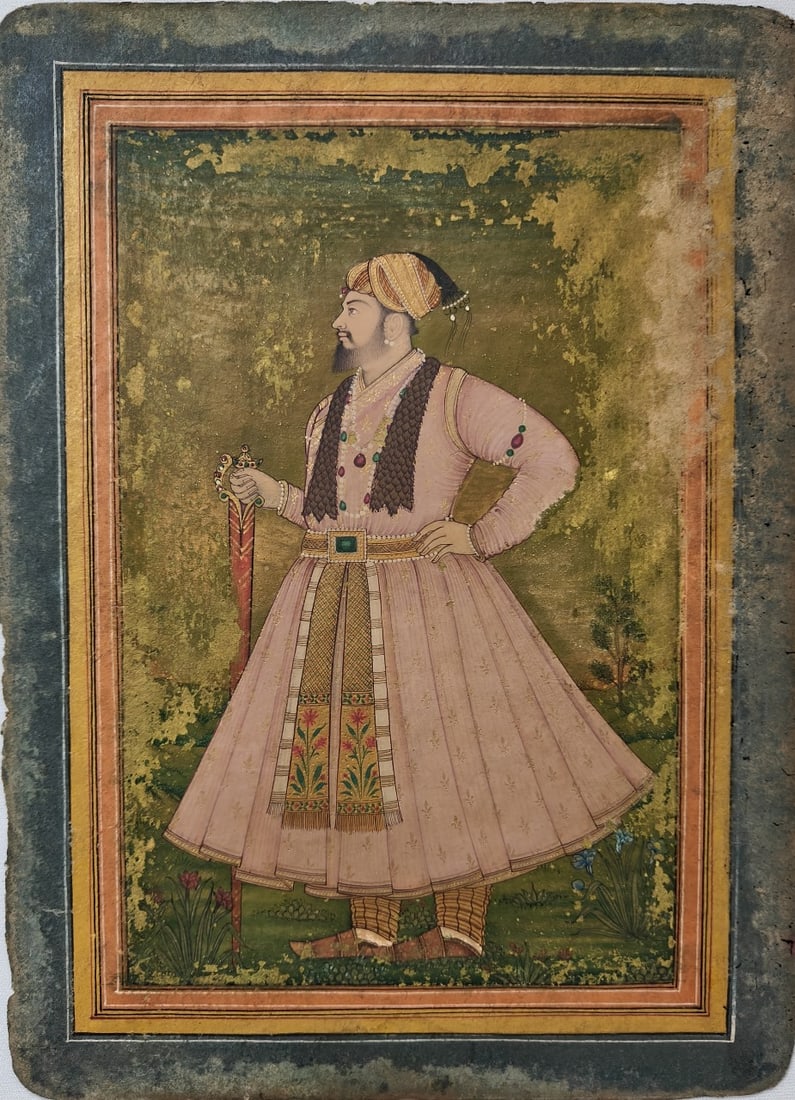 MUGHAL SCHOOL, PORTRAIT OF A "MUGHAL NOBLEMAN" LATE 17TH - EARLY 18TH CENTURY, OPAQUE (1 of 1)
