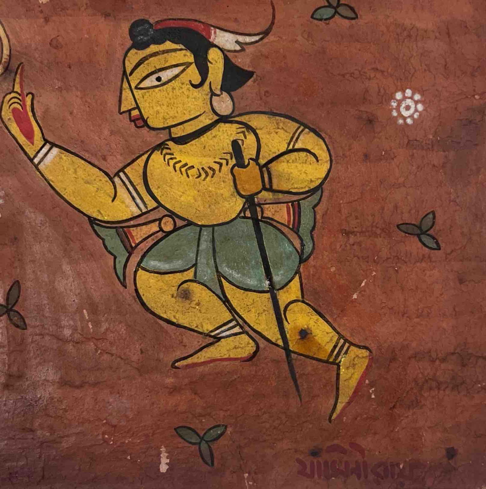 JAMINI ROY (INDIAN, 1887-1972) l TRADITIONAL MYTHOLOGICAL SCENE WITH COW AND FIGURES - 2