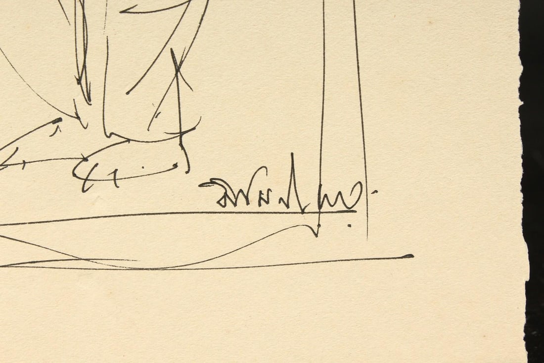 JAMINI ROY (1887–1972) – STYLIZED FIGURE – INK ON PAPER 8 X 6 IN - 2