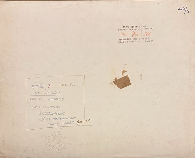GIRISH S. VENGURLEKAR, RARE EXHIBITED PHOTOGRAPH, 1963, PHOTOGRAPHIC PRINT - 2