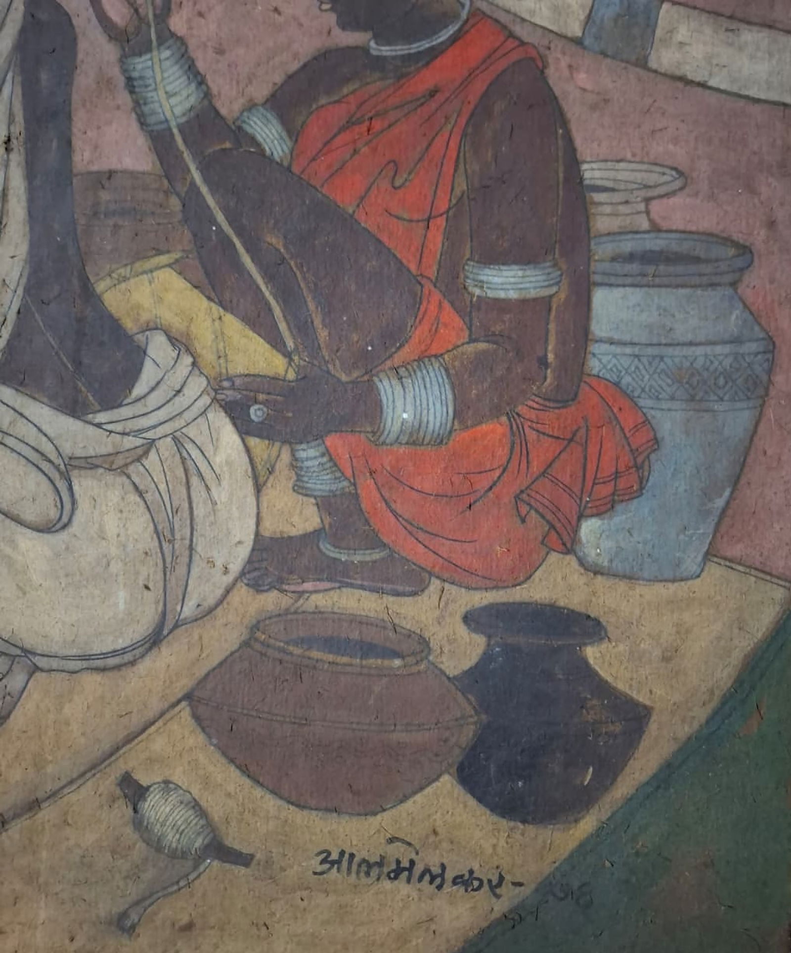 A.A. ALMELKAR (1920–1982) UNTITLED 1976 TEMPERA ON BOARD 20 × 30 IN - 4