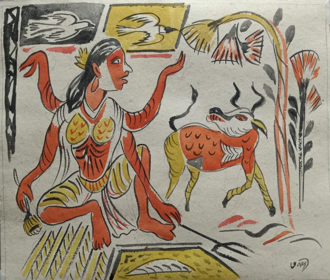 K. G. SUBRAMANYAN UNTITLED WATERCOLOUR ON PAPER 12 × 14 IN SIGNED LOWER RIGHT: K. G. SUBRAMANYAN UNTITLED WATERCOLOUR ON PAPER 12 × 14 INSIGNED LOWER RIGHTTHIS VIBRANT WATERCOLOUR EXEMPLIFIES K. G. SUBRAMANYAN’S DISTINCTIVE NARRATIVE IDIOM, MARKED BY PLAYFUL FIGURATION,