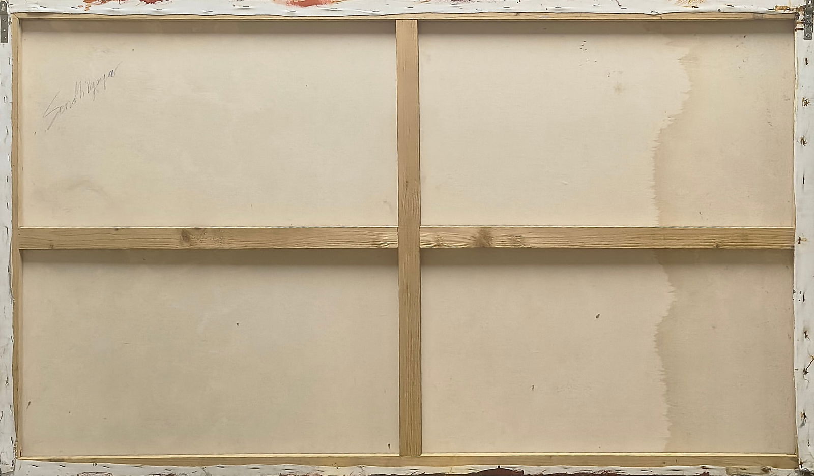 SONALI S IYENGAR WHISPERS OF THE EARTH ACRYLIC ON CANVAS 68 X 40 IN SIGNED LOWER LEFT & ON REVERSE - 4