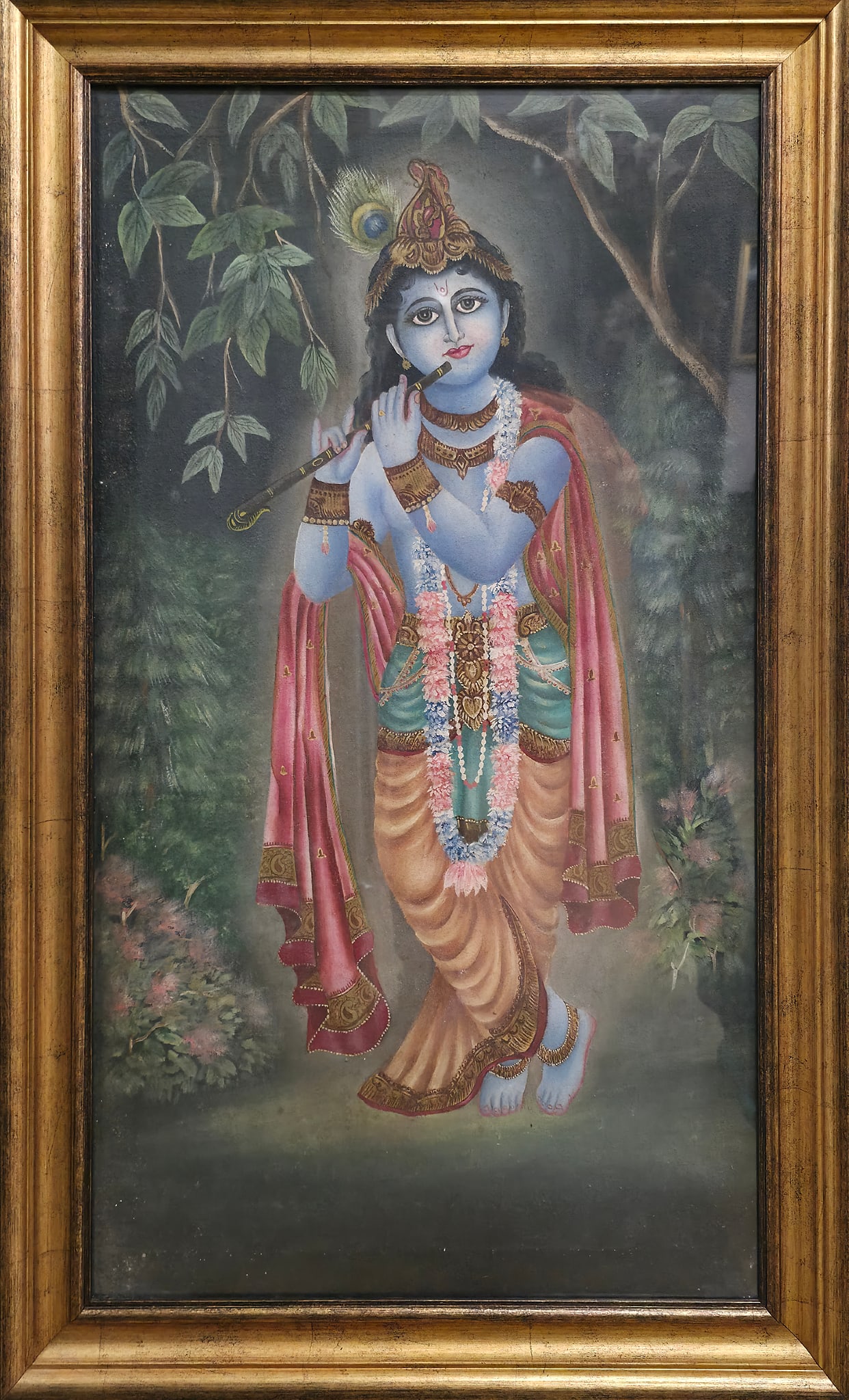 LORD KRISHNA WITH FLUTE l OIL ON CANVAS l UNSIGNED - 2