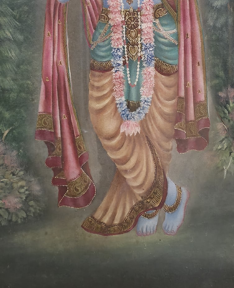 LORD KRISHNA WITH FLUTE l OIL ON CANVAS l UNSIGNED - 3