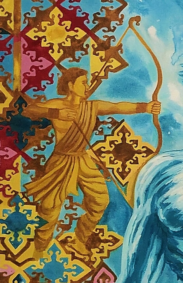 SONALI S. IYENGAR l ACRYLIC ON CANVAS l THE ARCHER AND THE ANGEL l SIGNED LOWER LEFT - 2