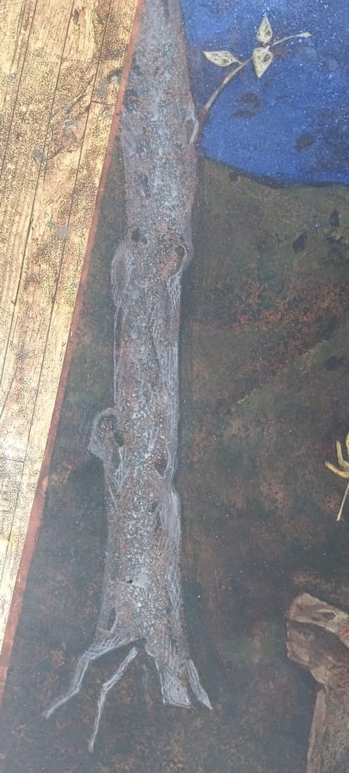 GANESH PYNE (1937–2013) UNTITLED TEMPERA ON PAPER 22 × 15 IN SIGNED LOWER RIGHT 2002 - 6