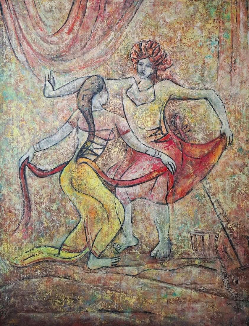 K. K. HEBBAR (1911–1996) UNTITLED 1987 OIL ON CANVAS 58 × 45 IN (1 of 8)