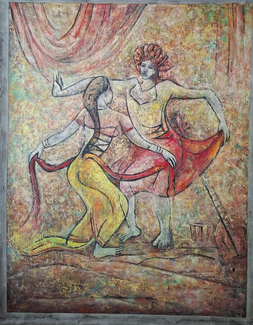 K. K. HEBBAR (1911–1996) UNTITLED 1987 OIL ON CANVAS 58 × 45 IN - 2