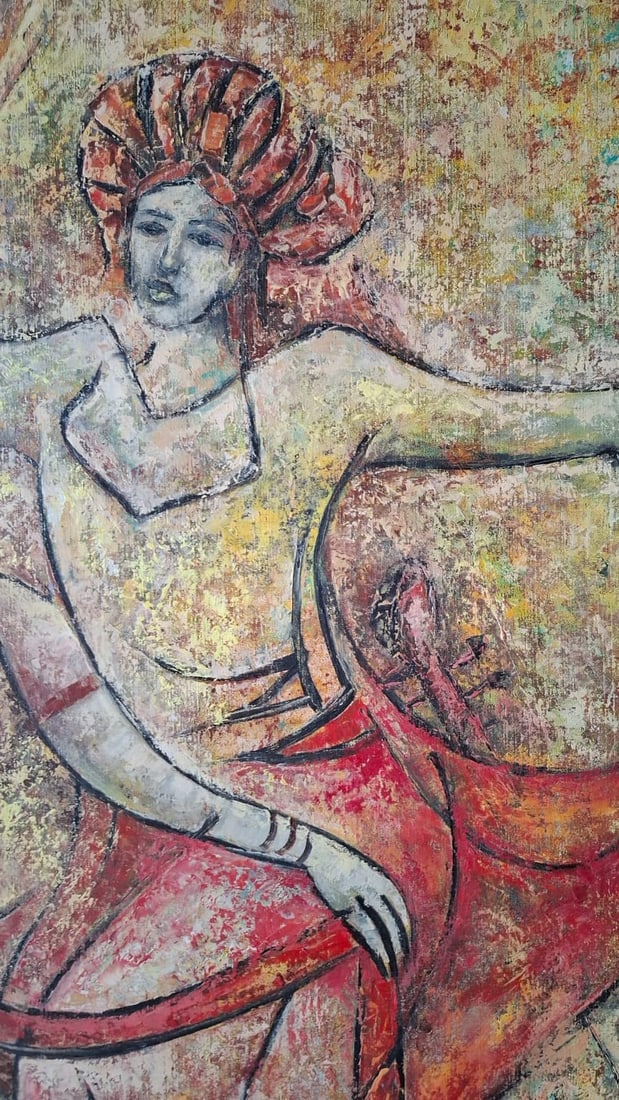 K. K. HEBBAR (1911–1996) UNTITLED 1987 OIL ON CANVAS 58 × 45 IN - 4