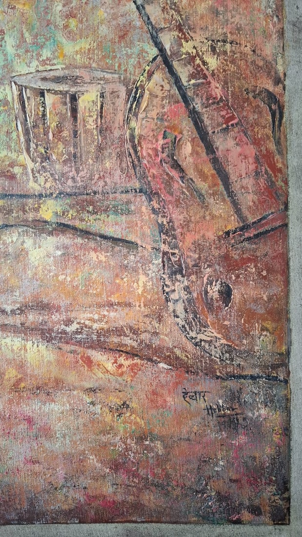 K. K. HEBBAR (1911–1996) UNTITLED 1987 OIL ON CANVAS 58 × 45 IN - 5