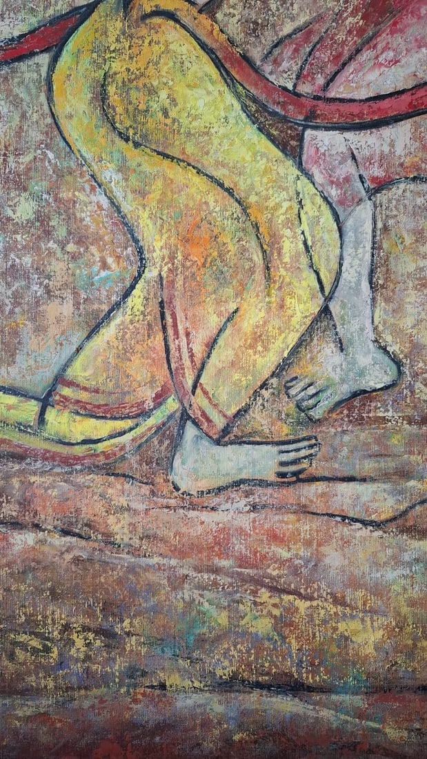 K. K. HEBBAR (1911–1996) UNTITLED 1987 OIL ON CANVAS 58 × 45 IN - 6