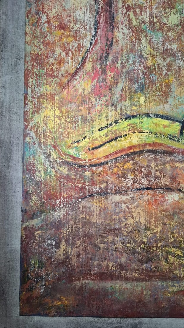 K. K. HEBBAR (1911–1996) UNTITLED 1987 OIL ON CANVAS 58 × 45 IN - 7