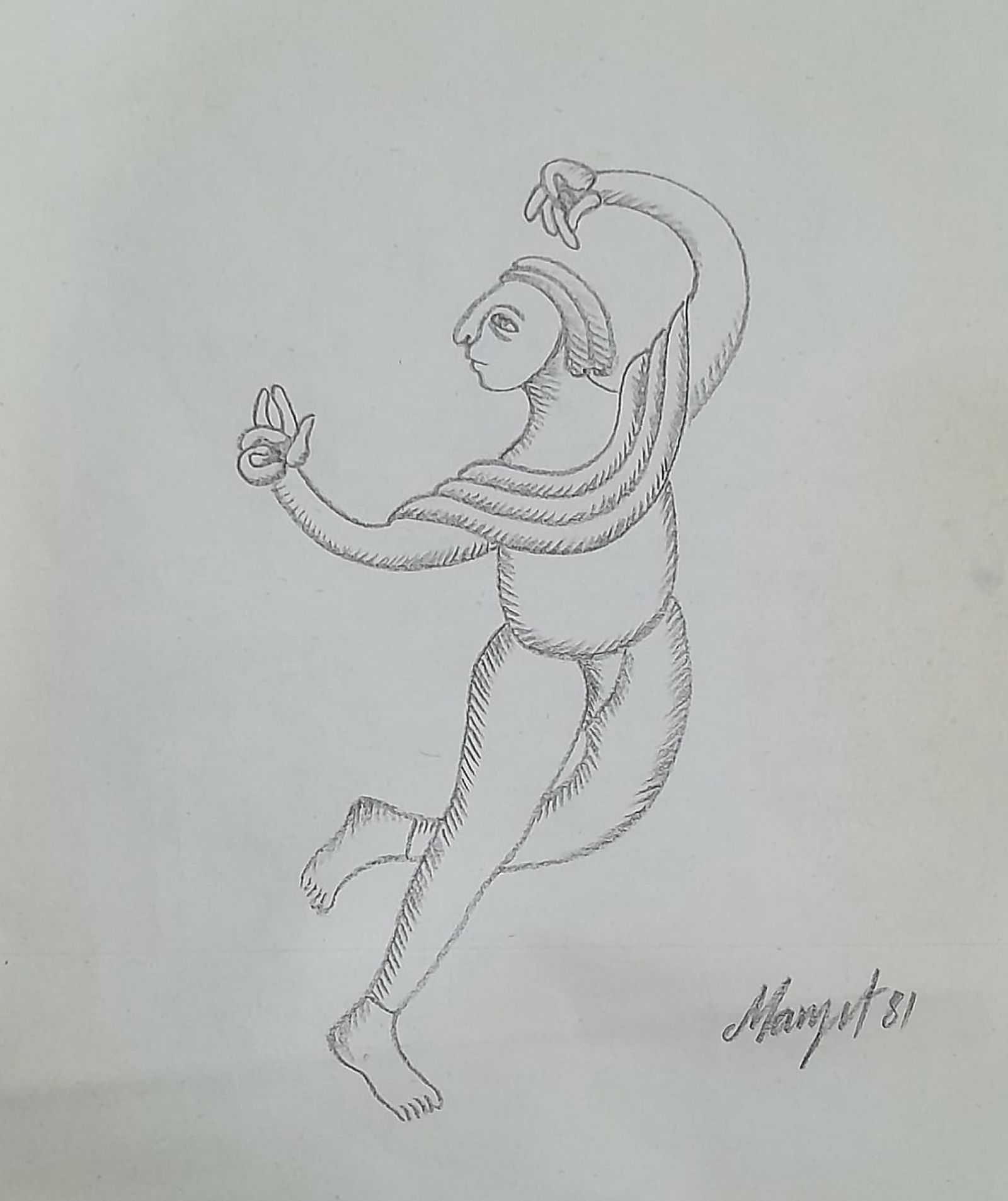 MANJIT BAWA (1941–2008) UNTITLED (GANESHA) 1981 PENCIL ON PAPER 11 × 9 IN (1 of 2)