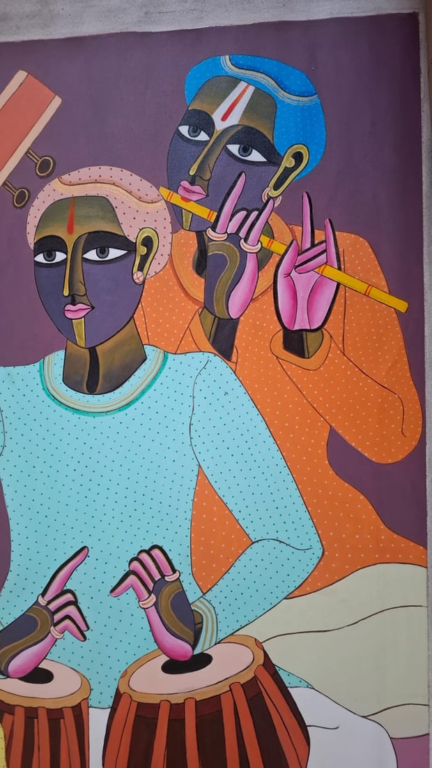 THOTA VAIKUNTAM UNTITLED (MUSICIANS) 2012 ACRYLIC ON CANVAS 48 X 71 IN - 2