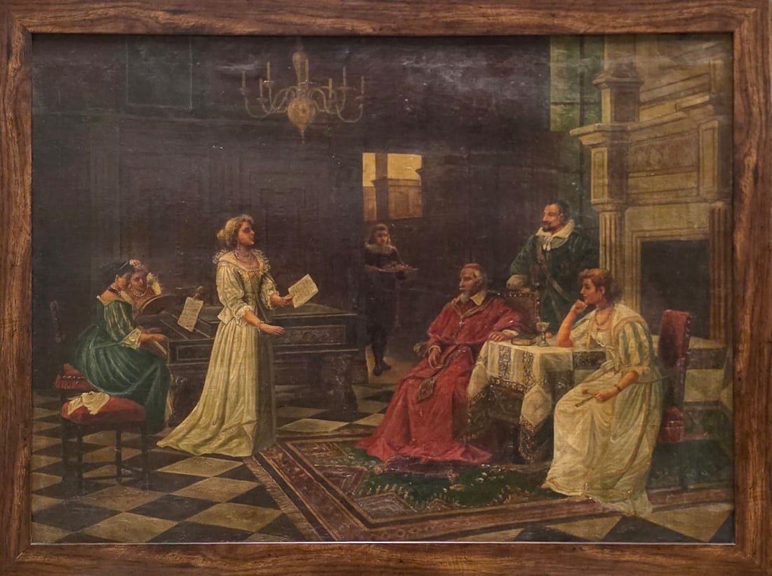 ELEGANT DUTCH INTERIOR l OIL ON CANVAS l WORKSHOP OF THE DUTCH GOLDEN AGE,NETHERLANDS, 1660-1700: A CONCERT IN AN ELEGANT DUTCH INTERIOR l OIL ON CANVAS l WORKSHOP OF THE DUTCH GOLDEN AGE, NETHERLANDS, CIRCA 1660-1700, 30.75 X 22.25 IN. (UNFRAMED)34.25 X 26 IN. (FRAMED) THIS STRIKING COMPOSITION