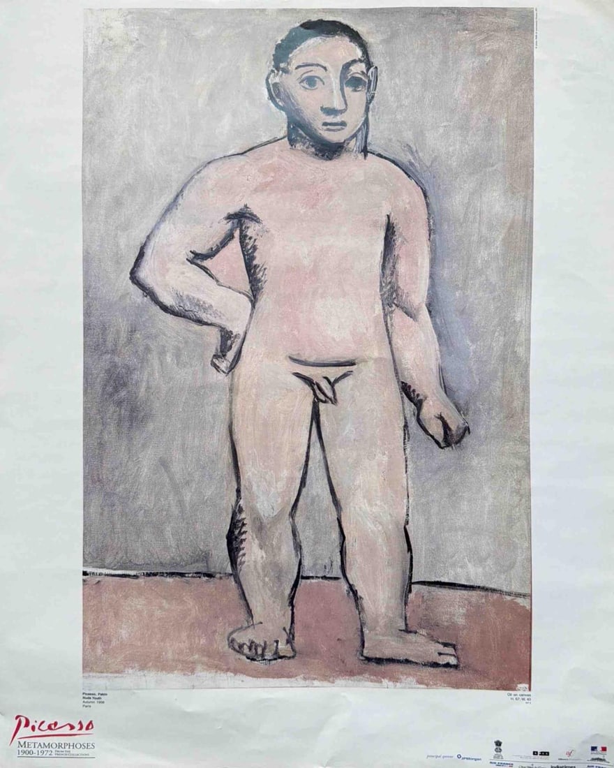 NUDE YOUTH – AFTER Pablo Picasso - PRINT: NUDE YOUTH – AFTER Pablo Picasso - PRINTTHIS STRIKING FIGURATIVE COMPOSITION IS BASED ON THE ICONIC WORK “NUDE YOUTH” BY THE MASTER OF MODERN ART, Pablo Picasso. THE IMAGE PRESENTS A