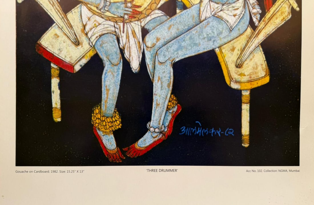 THREE DRUMMERS BY J. Swaminathan - PRINT - 2